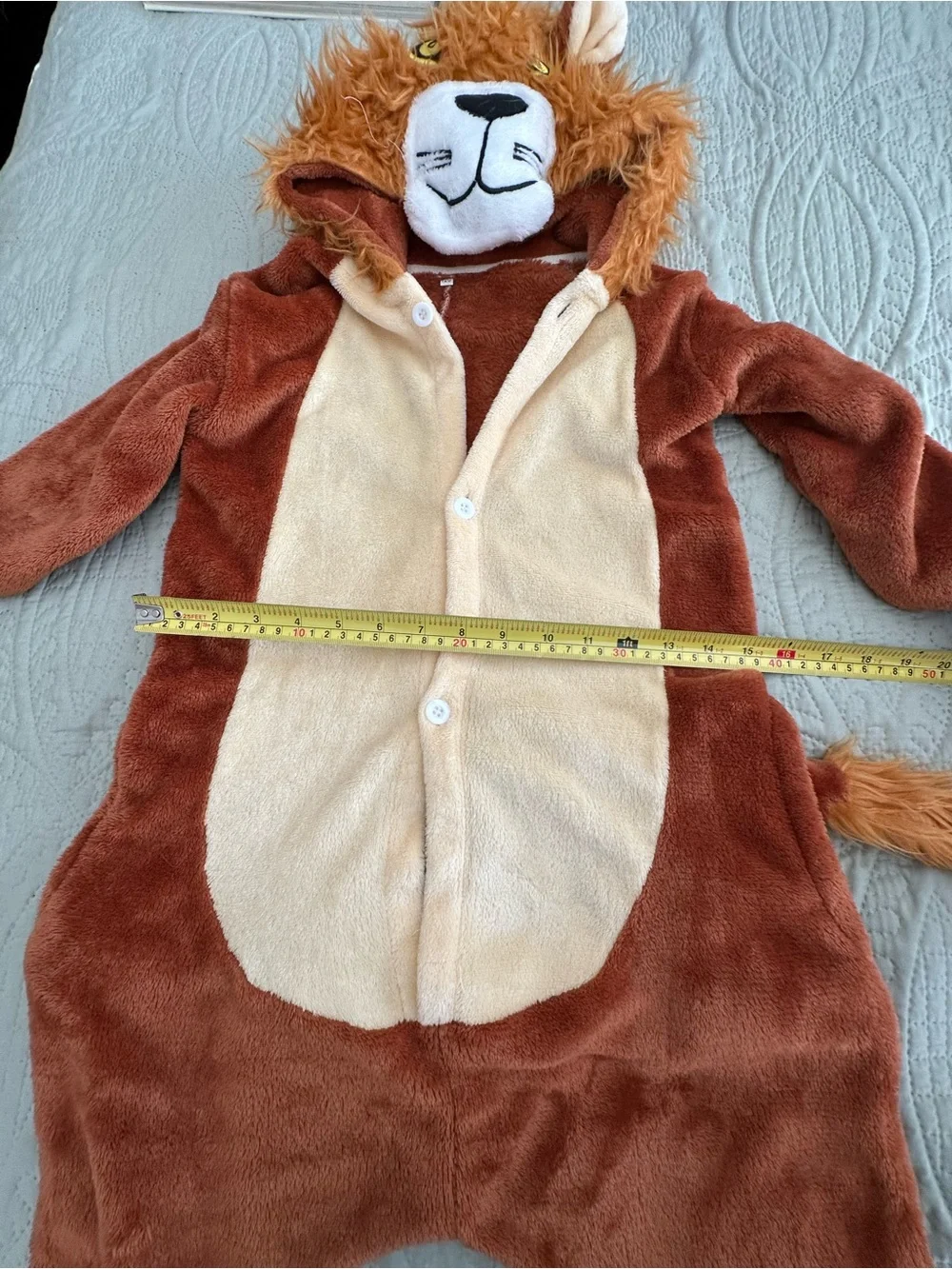 Kids Plush Hooded Lion One-Piece Halloween Costume Child Sz 4-6